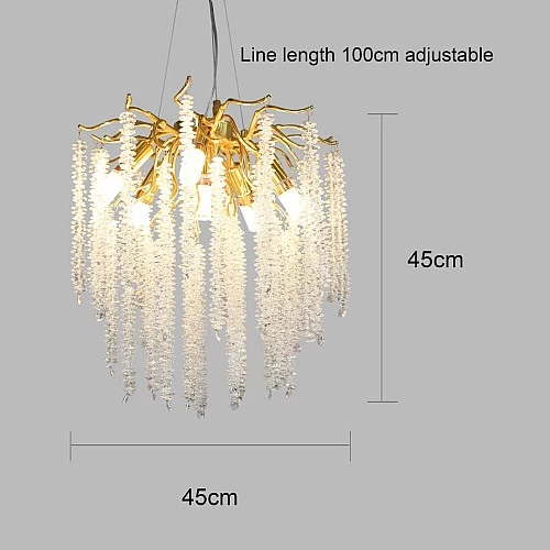  نجف مودرن العرض450 ذهبي مع شفاف E14*6L مقاس 450 ملم 