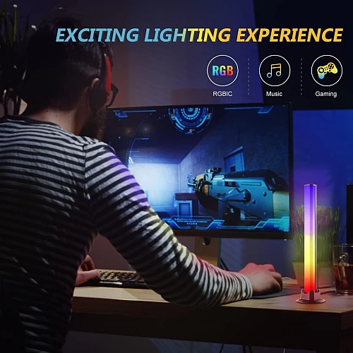  مصباح طاولة غطاء اسود لون انارة RGB مفرد 