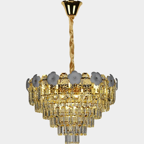  نجف كريستال ذهبي قطر 60 سم E14*9L 