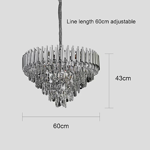  نجف مودرن فضي قطر 60 سم E14*9L 