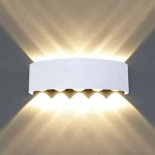  أبليك جداري خارجي 12 عدسة LED أبيض - إضاءة بوابات فخمة المينيوم 