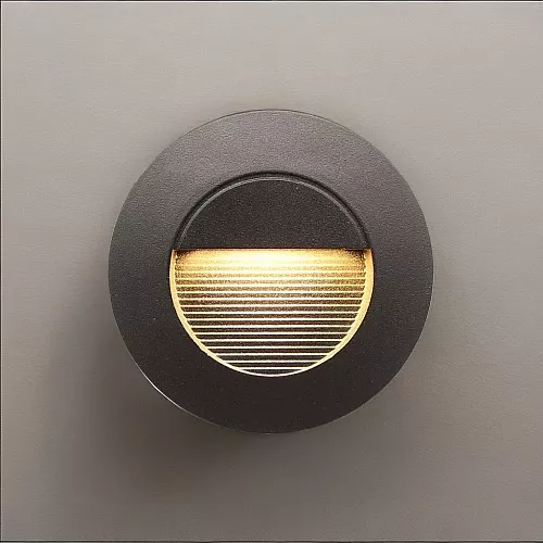  إضاءة درج دفن LED دائرية سوداء 5 واط (لون أصفر دافئ) 