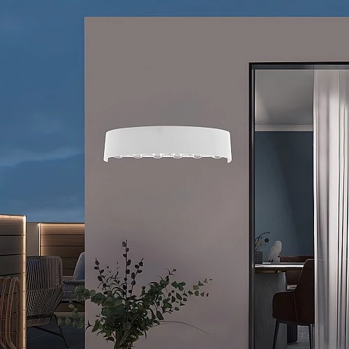  أبليك جداري خارجي 12 عدسة LED أبيض - إضاءة بوابات فخمة المينيوم 