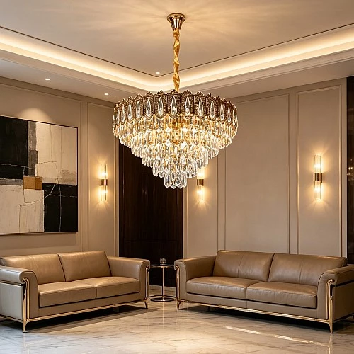  علاقي مودرن ذهبي E14*9 مقاس 600 ملم 