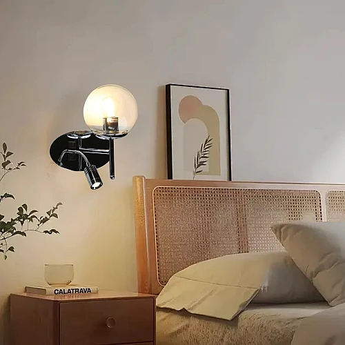  إضاءة ابليك حائط مودرن مفرد فضي E27*1L 