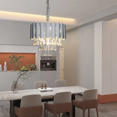  نجف مودرن فضي قطر 40 سم E14*5L 
