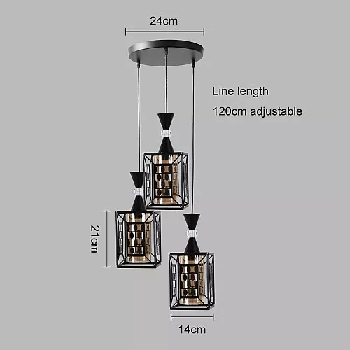  علاقي مودرن اسود E27*3 