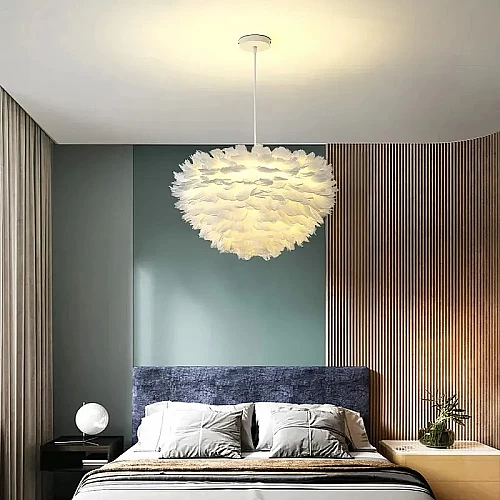  نجف مودرن لون الشكل ابيض تصميم يجمع بين الاناقة والأصالة E27*3 اضائه جميلة وهادئة. مقاس 60 سم 
