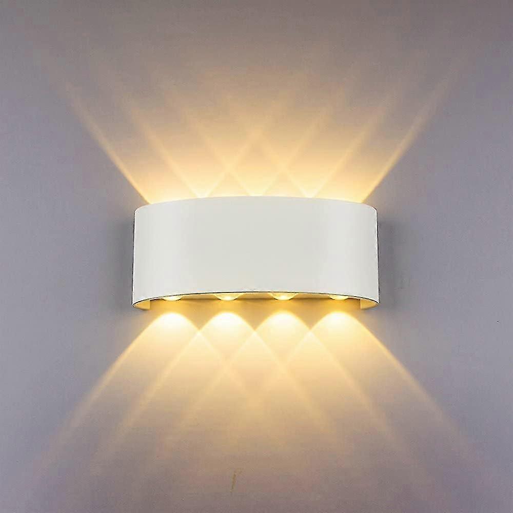  جداري بوابة خارجي ابيض لون الانارة اصفر رباعي 8عين LED 