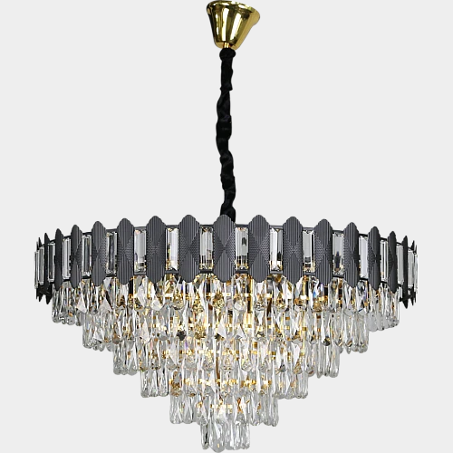  نجف مودرن اسود مع ذهبي قطر 80 سم E14*15L 