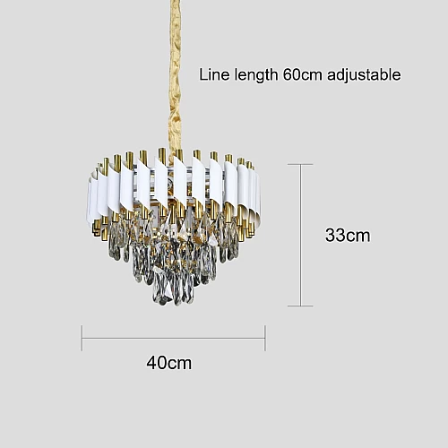  نجف ابيض مع ذهبي قطر 40 سم E14*5L 