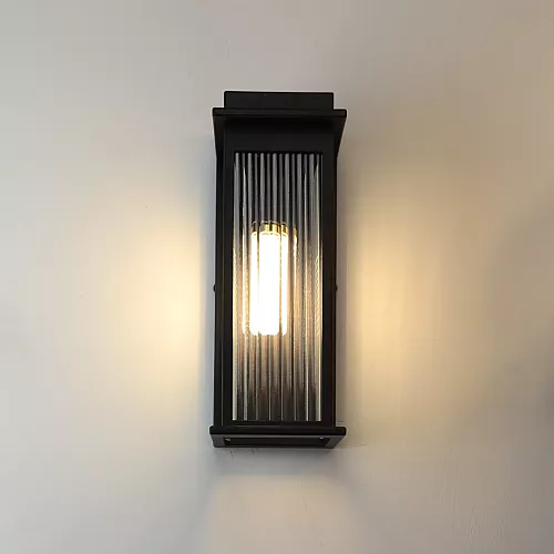 فانوس جداري خارجي زجاجي اسود E27 