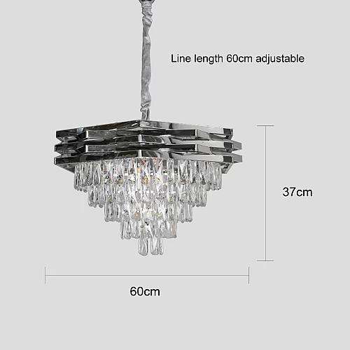  نجف شيمر لق كريستال فضي 60 سم E14*9L 