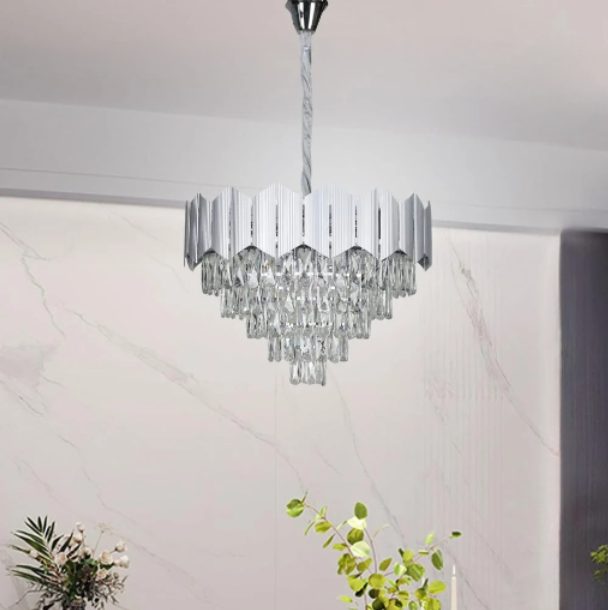  نجف مودرن فضي قطر 60 سم E14*9L 