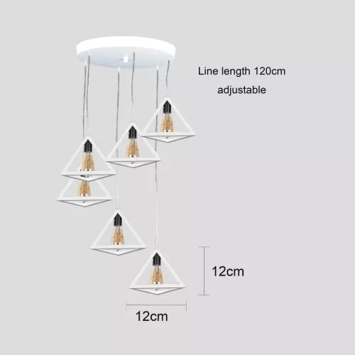  علاقي ثلاثي مودرن ابيض E27*6L 