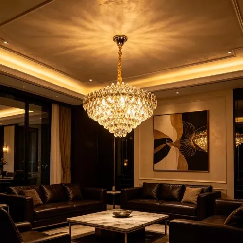  علاقي مودرن ذهبي E14*12 مقاس 600 ملم 