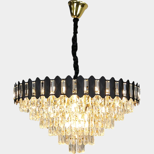  نجف مودرن اسود مع ذهبي قطر 80 سم E14*15L 