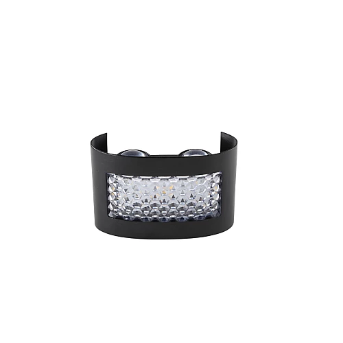  جداري بوابة خارجي اسود + شفاف لون الانارة اصفر 4 عيون 7 واط LED المينيوم 