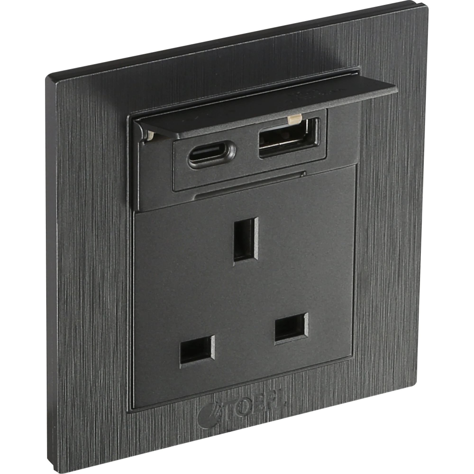  فيش ثلاثي USB+TYPE-C توفل أسود 