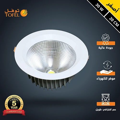  داون لايت كشاف دفن لون الاضاءة اصفر 20 سم 30 واط تصميم عملي بإضاءة مشرقة و قوية توفل 
