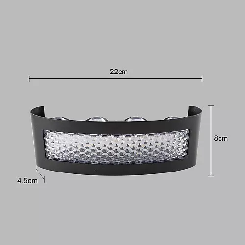  جداري بوابة خارجي اسود + شفاف لون الانارة اصفر 8 عيون 12 واط LED المينيوم 