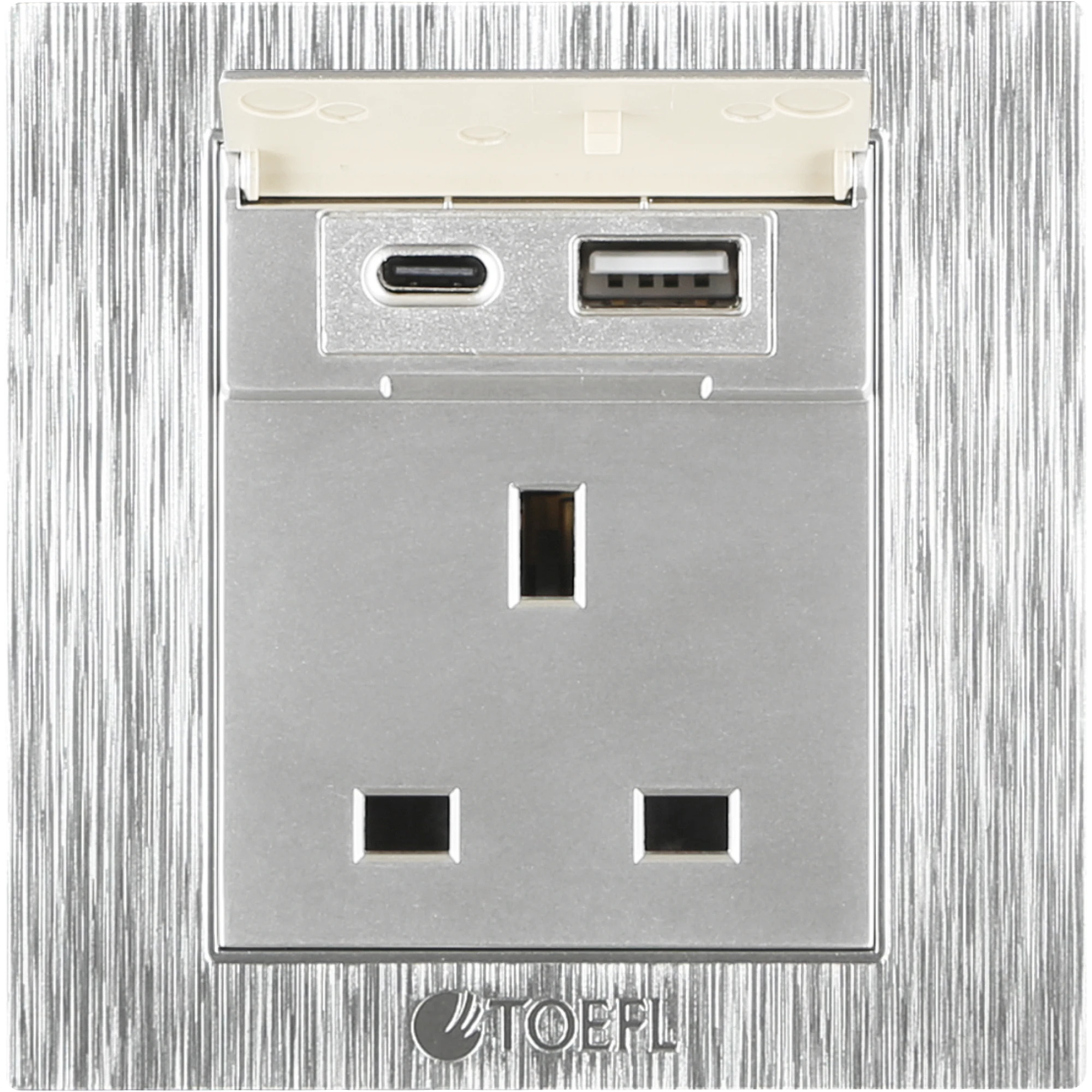  فيش ثلاثي USB+TYPE-C توفل فضي 