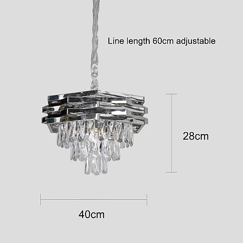  نجف شيمر لق كريستال فضي 40 سم E14*5L 