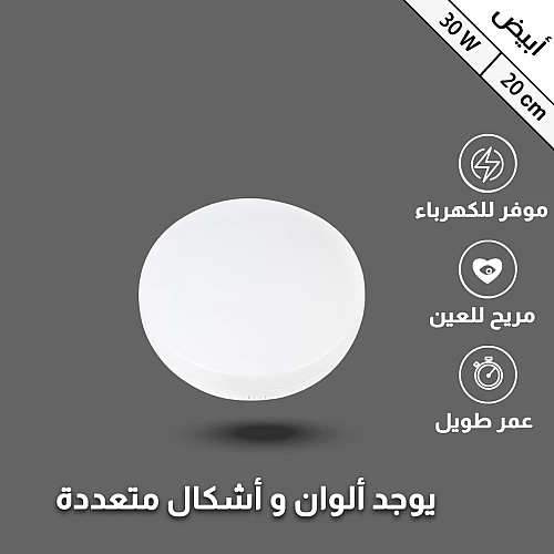  لطش بنل 20 سم 30 واط أبيض 