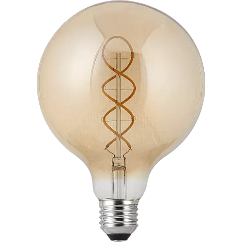  لمبة ديكوريةيدعم الدايمر Dimmable (قابلة للتعتيم) شكل دائري كبير 4 واط قطر 12.5 سم مع لمسة اضاءة ديكور أصفر يمكن استخدامها في لمبات النجف والثريات E27. 