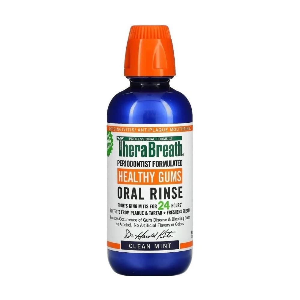 TheraBreath Oral Rinse – Healthy Gums Fresh Mint (473ml)