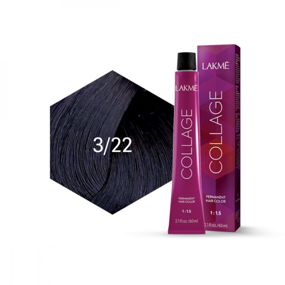 Lakme Collage Hair Color - Dark Brown Violet 3/22