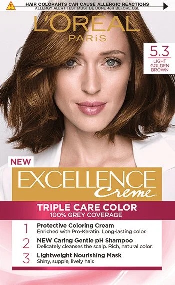 L'Oreal Paris Excellence 5.3 Light Golden Brown Hair Color