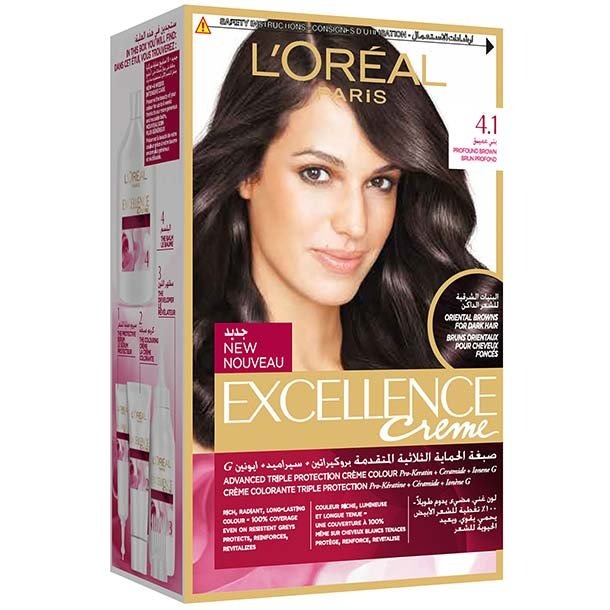 L'Oreal Paris Excellence Crème Permanent Hair Color 4.1 Deep Brown