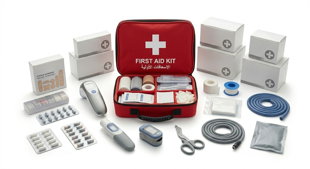 First Fully equipped medical first aid kit and emergency supplies
