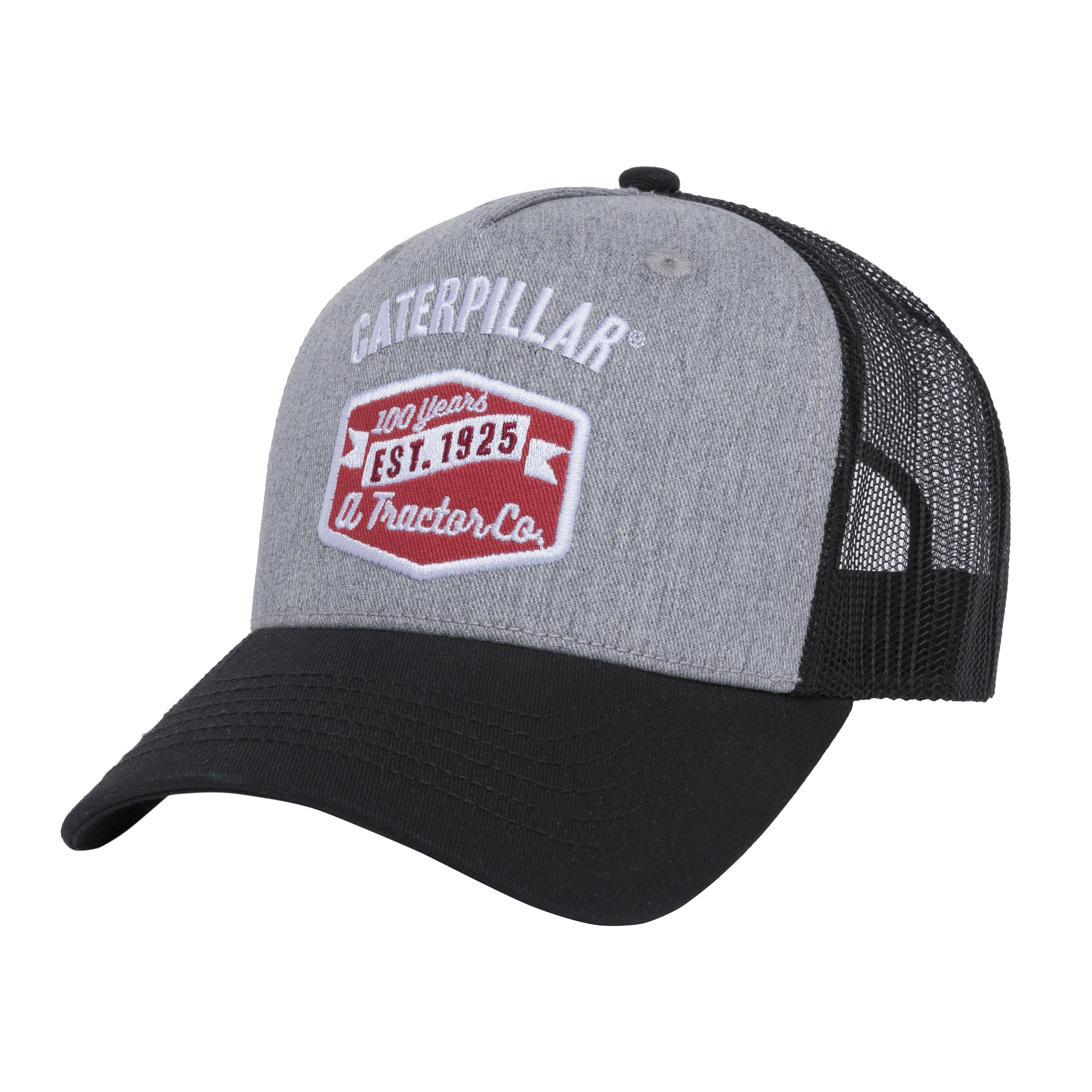 Caterpillar Men'S Tractor Co 5-Panel Trucker Cap Grey Color