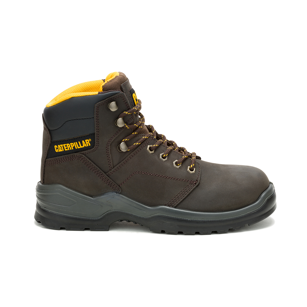 Caterpillar-Striver 6'' Brown Full Grain Leather | nail puncture resistance | S3 Fuel Oil resistant outsole SRC For Men's Steel Toe Boot