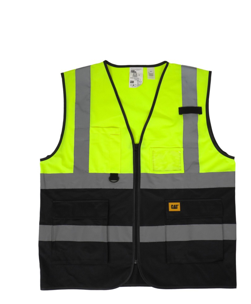 CAT-Hi-Vis Zip Pocket Vest