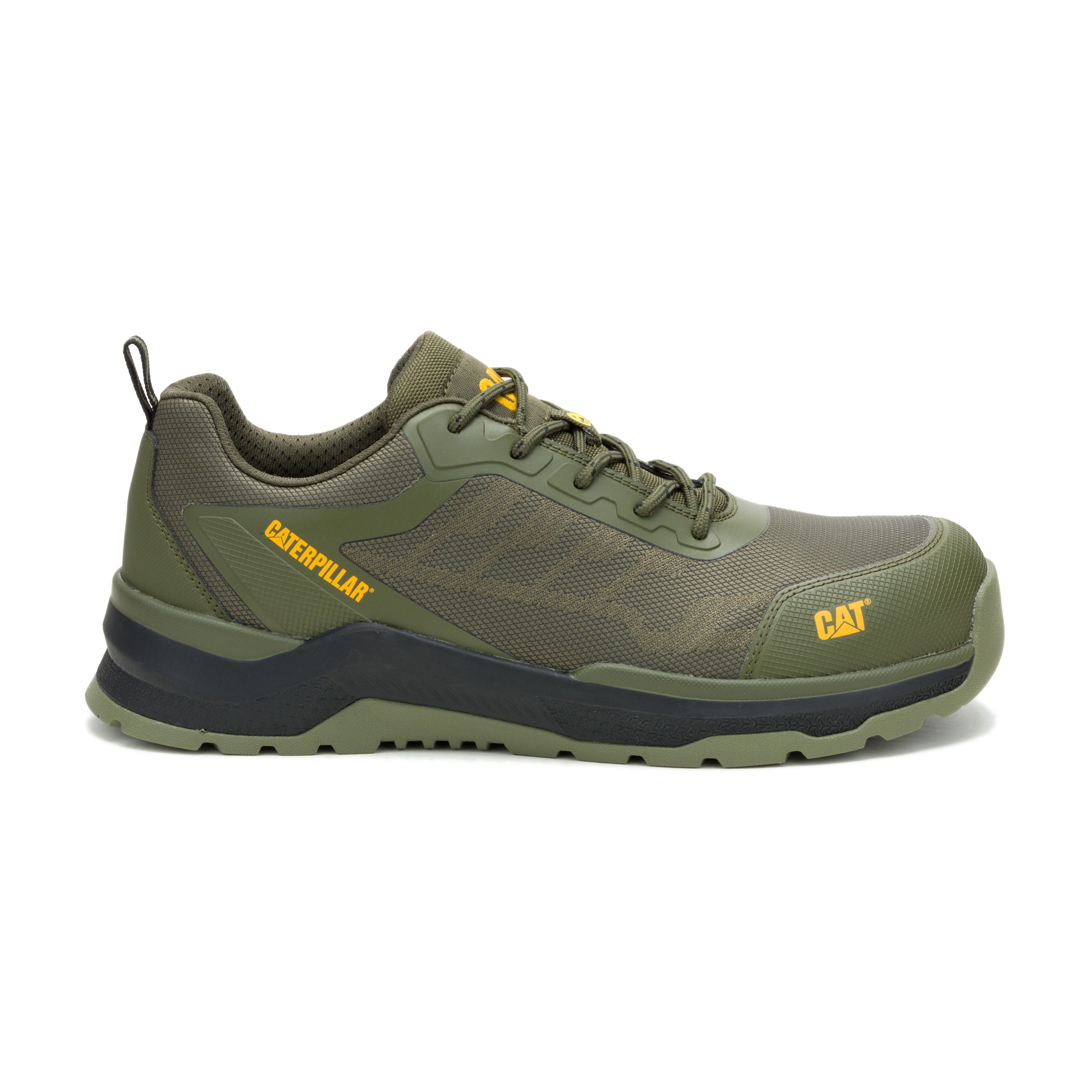 CAT Inductor Mesh Lo S3S Safety Shoes for Men – Composite Toe, ESD, Slip Resistant, Olive