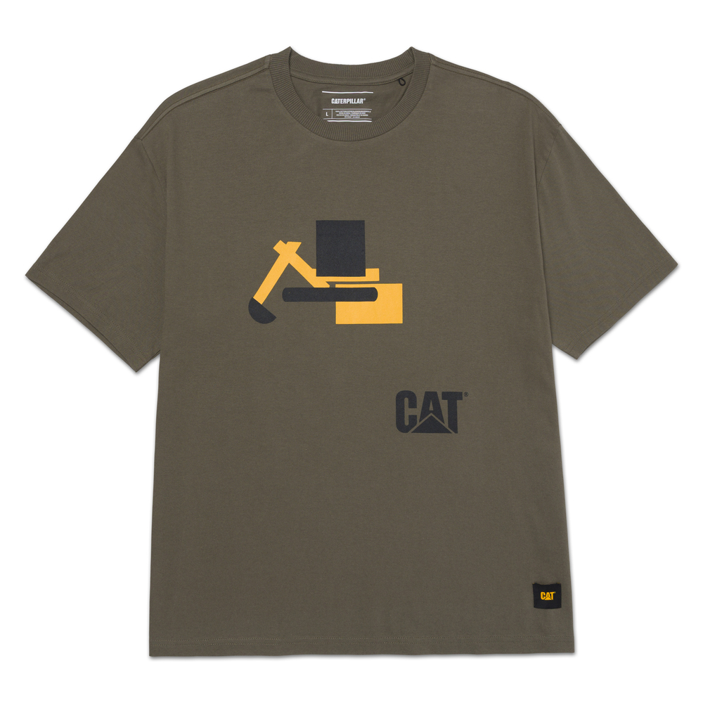 CAT-Relaxed Geo Excavator Tee For Men