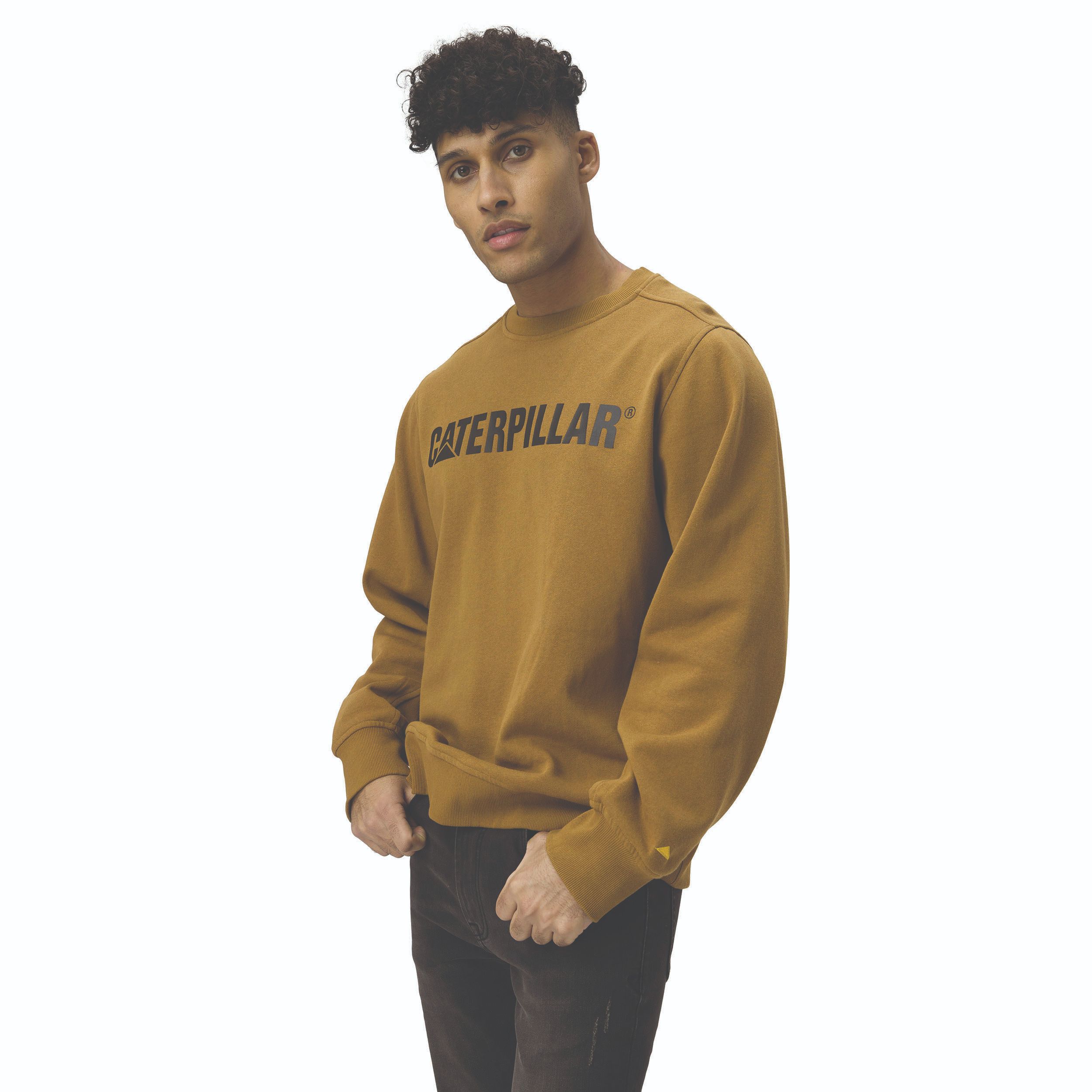 Cat-Logo Crewneck Sweatshirt Bronze Black For Men