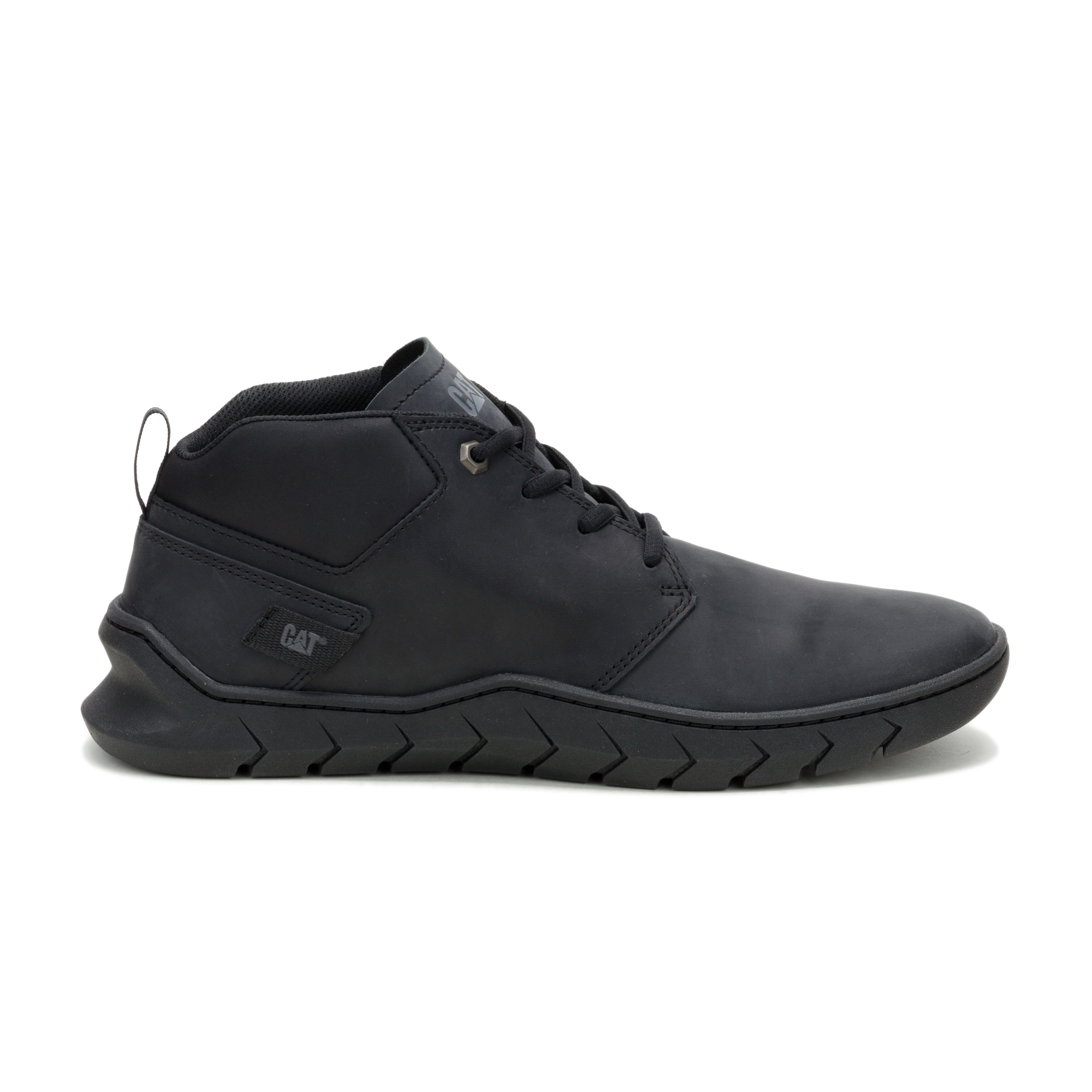 CAT-Flexion Men’s Leather Shoe – Slip‑Resistant SRX, Cushioned EVA Comfort, Durable Full‑Grain Leather – Black