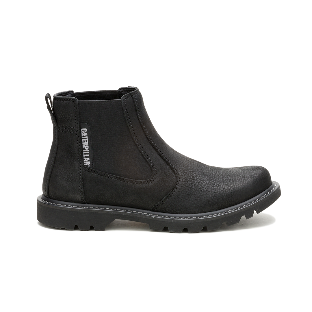 CAT-Colorado 2.0 Chelsea Tumbled Nubuck Boots Black Color For Men