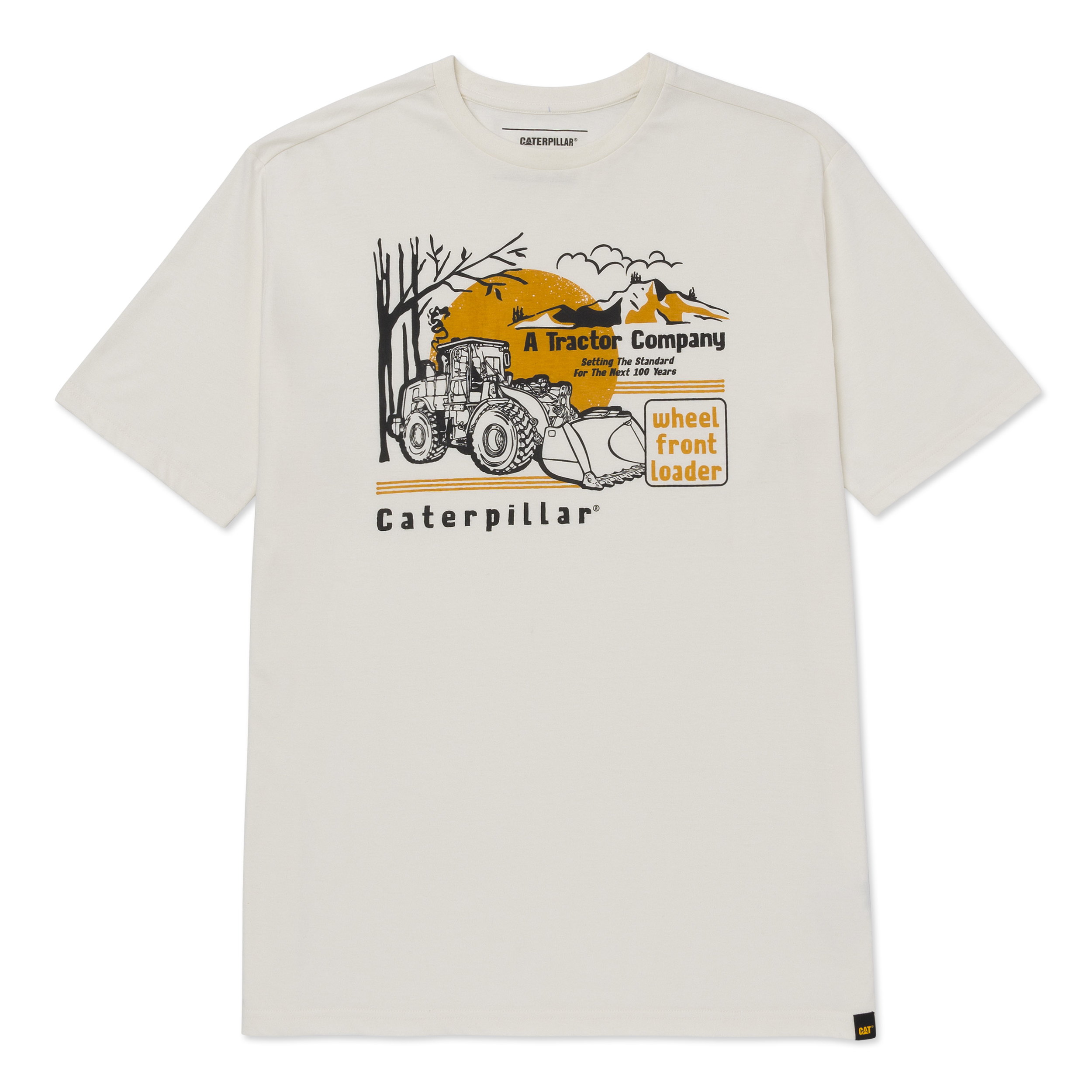 Caterpillar Men'S Equipment Graphic Short Sleeve T-Shirt Vanilla Color