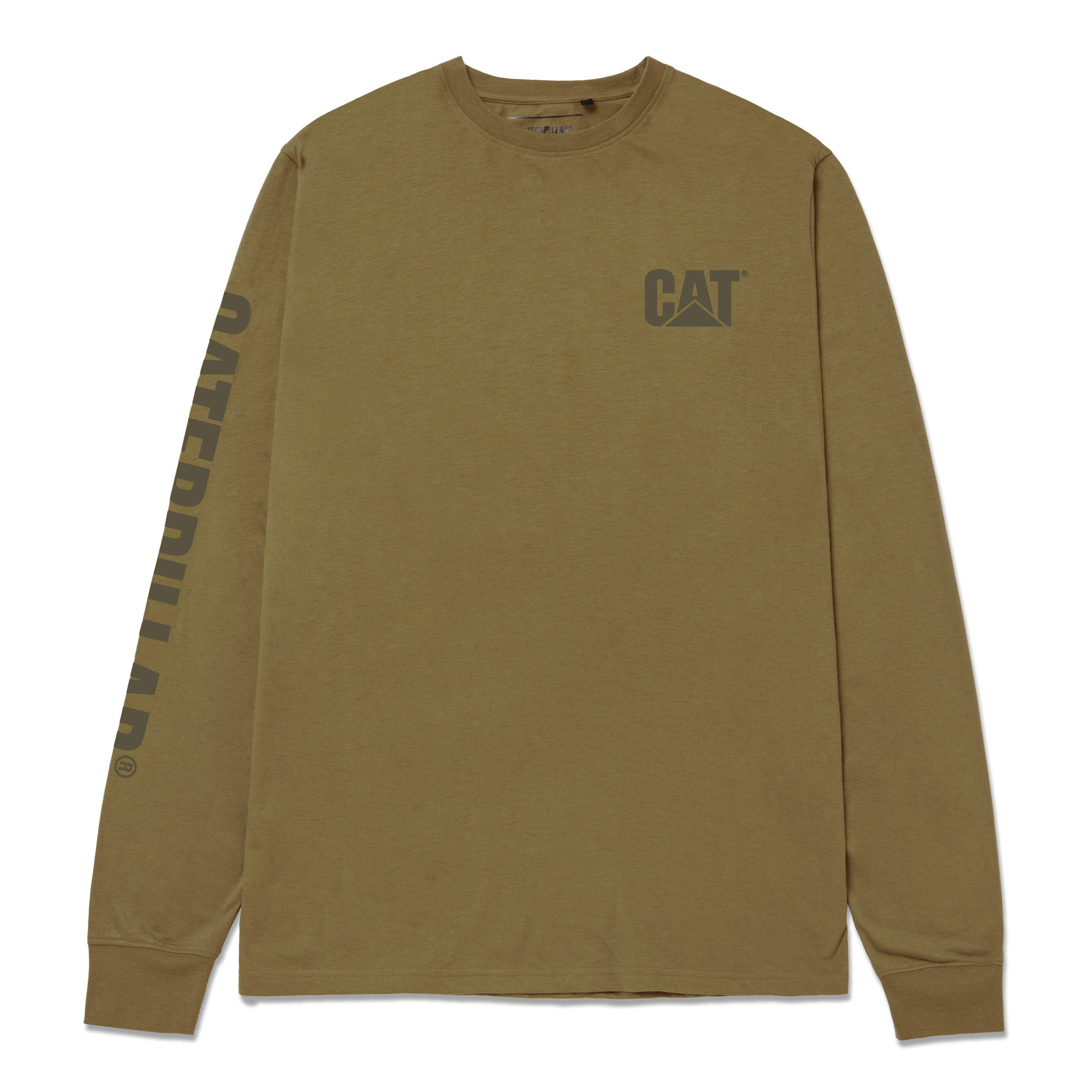 Caterpillar Men'S Trademark Long Sleeve T-Shirt Olive Color