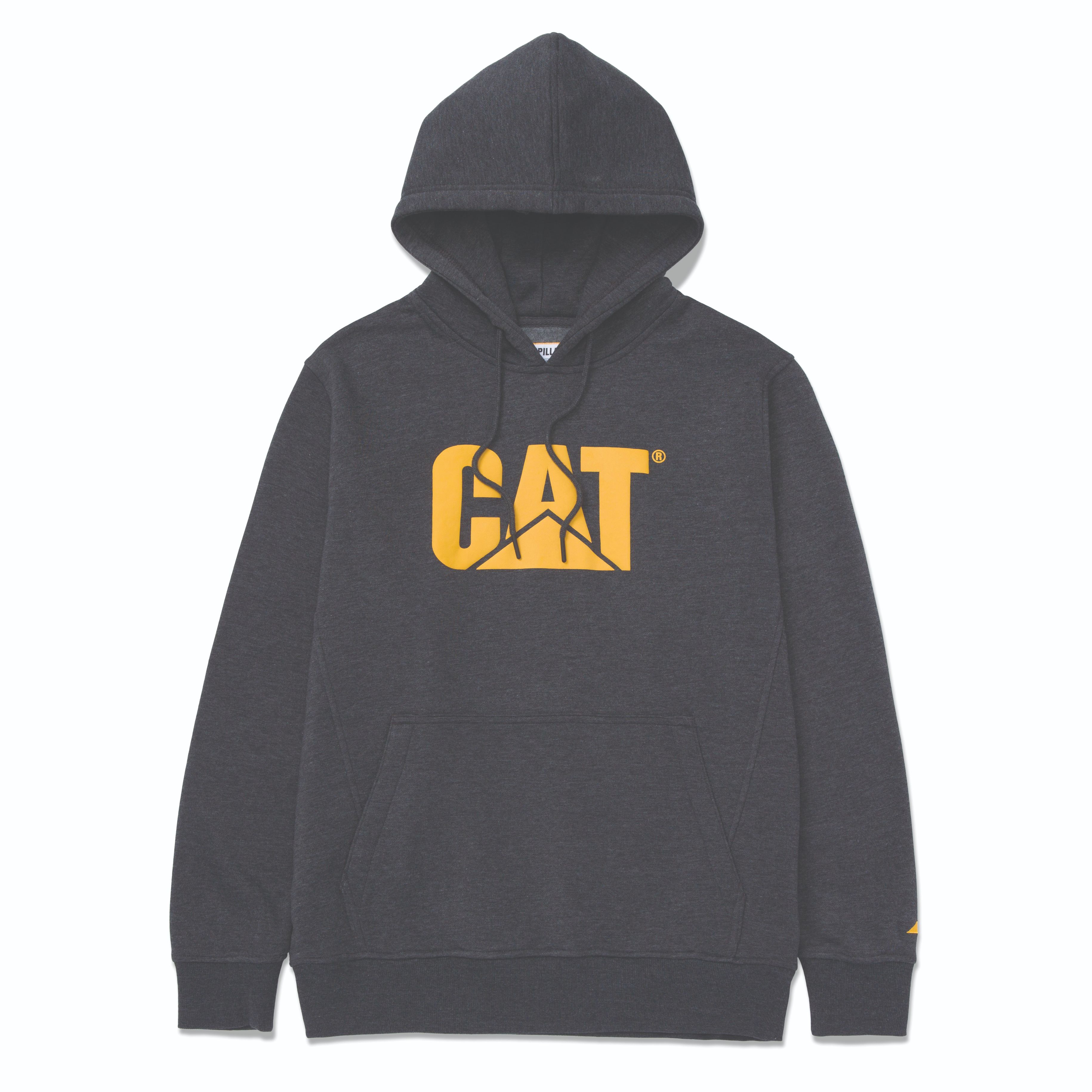 Cat-Heather Fleece Cat Logo Pullover Hoodie Pitch Black