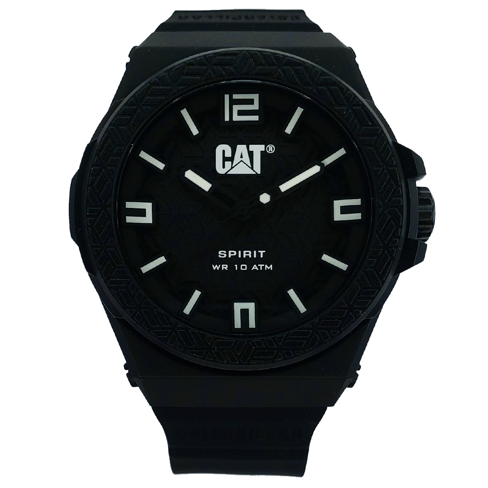 Cat watvh blk case bezel dial