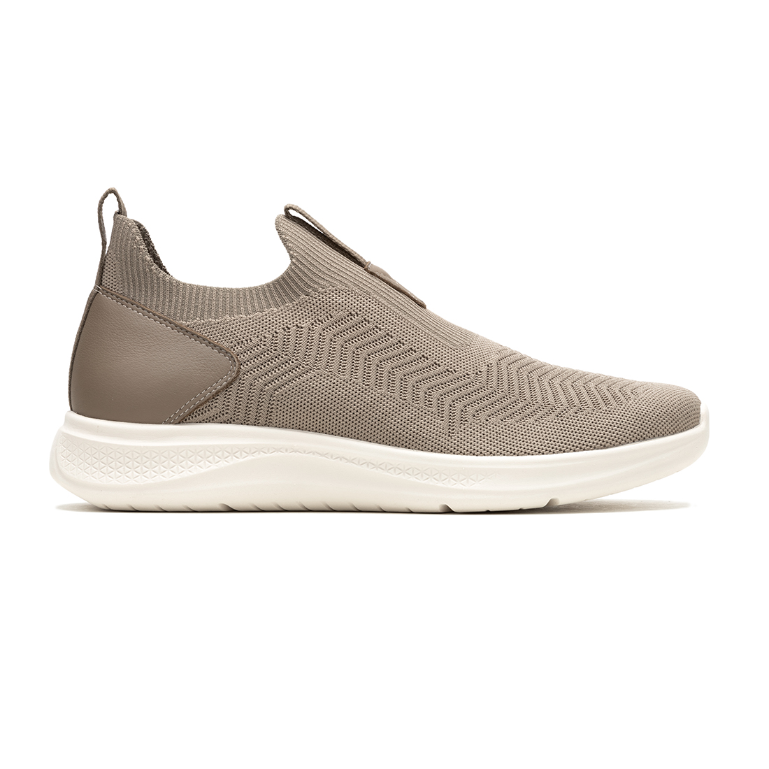 Hush Puppies- Elevate Knit Slip Shoes Fossil  For men