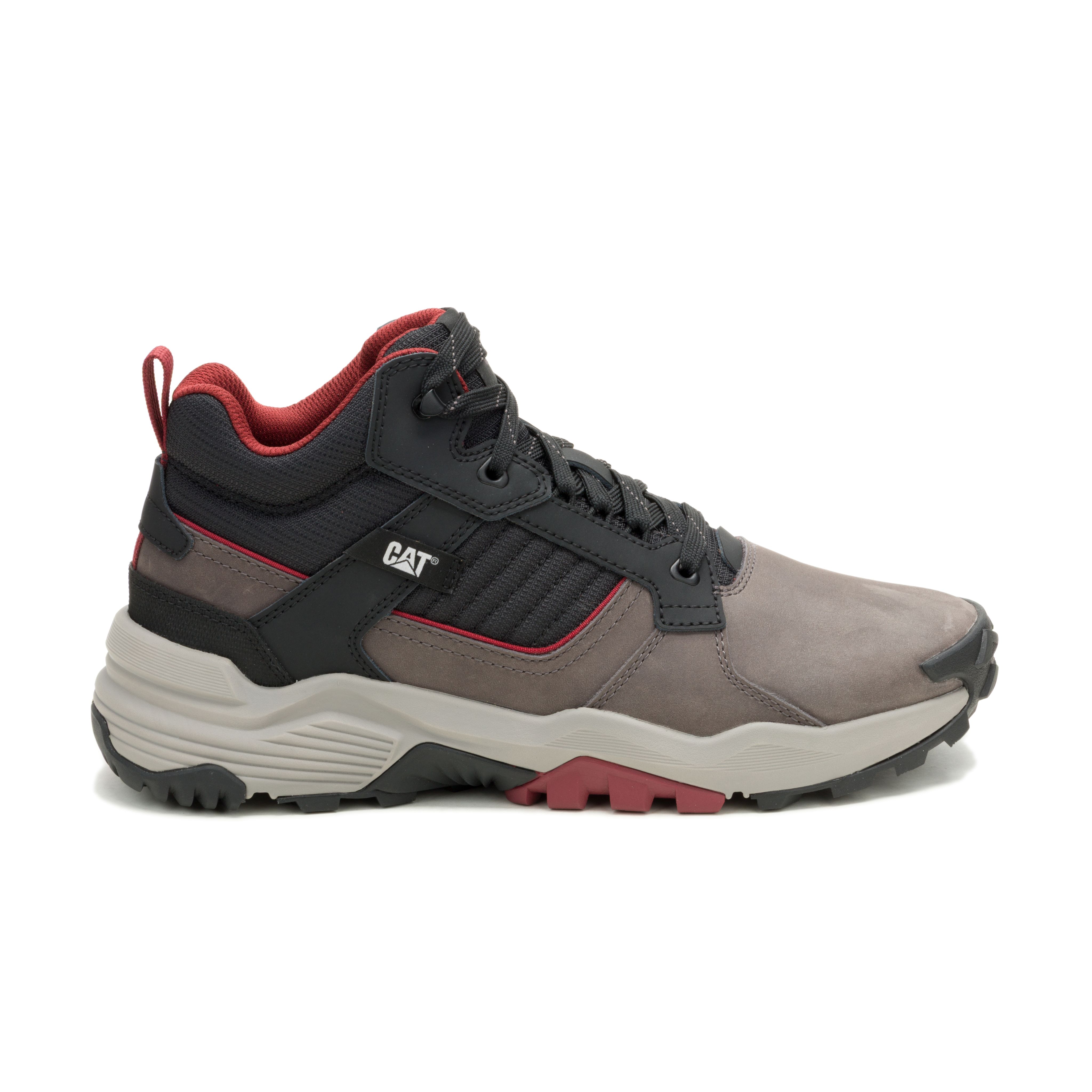 CAT-Grapple Leather Mid Men’s Casual Shoe – Pavement, Tumbled Nubuck & PU Suede, EVA Comfort, Rubber Outsole