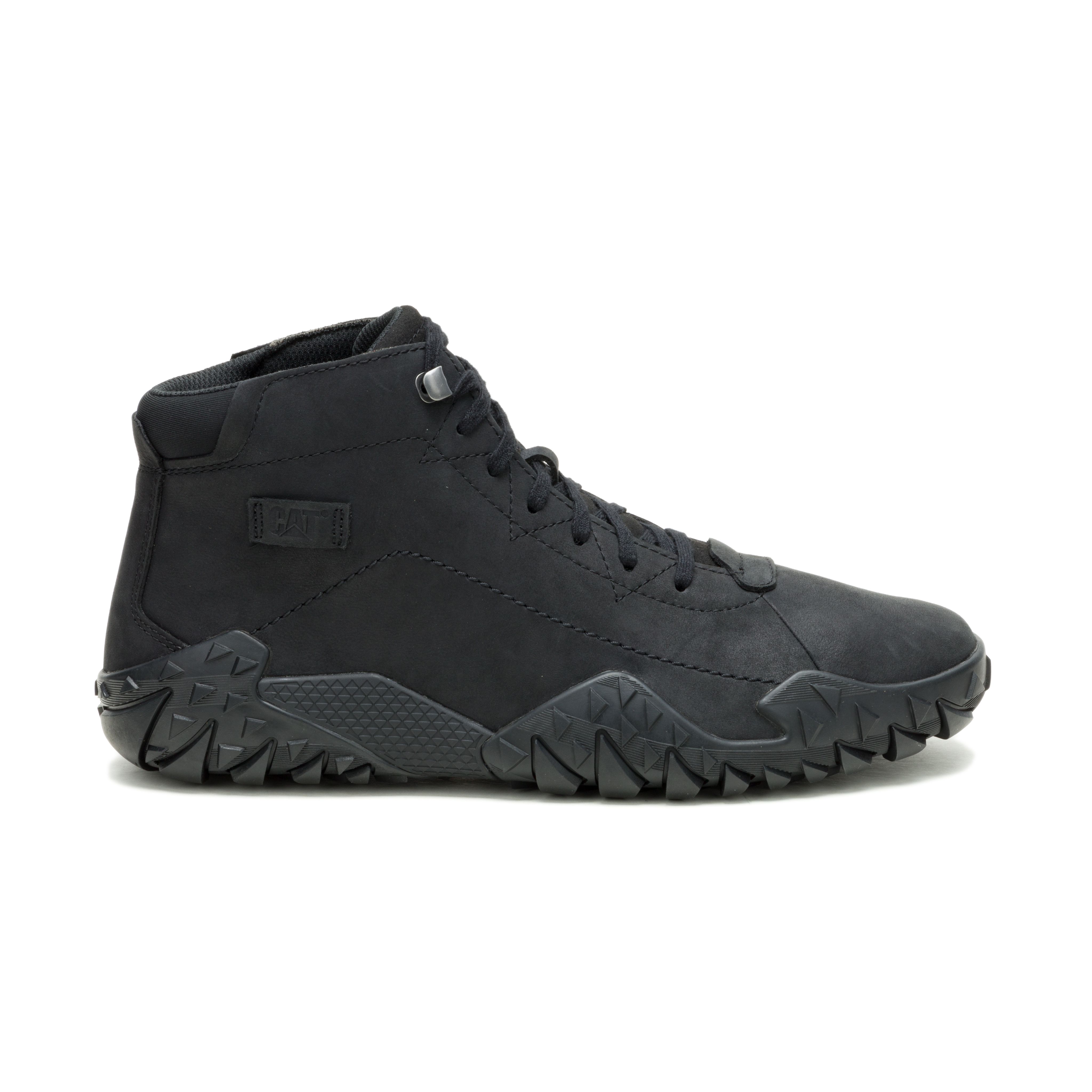 CAT-Gridlock High Men’s Casual Shoe – Black Nubuck Upper, Durable Rubber Outsole, Comfort EVA Footbed