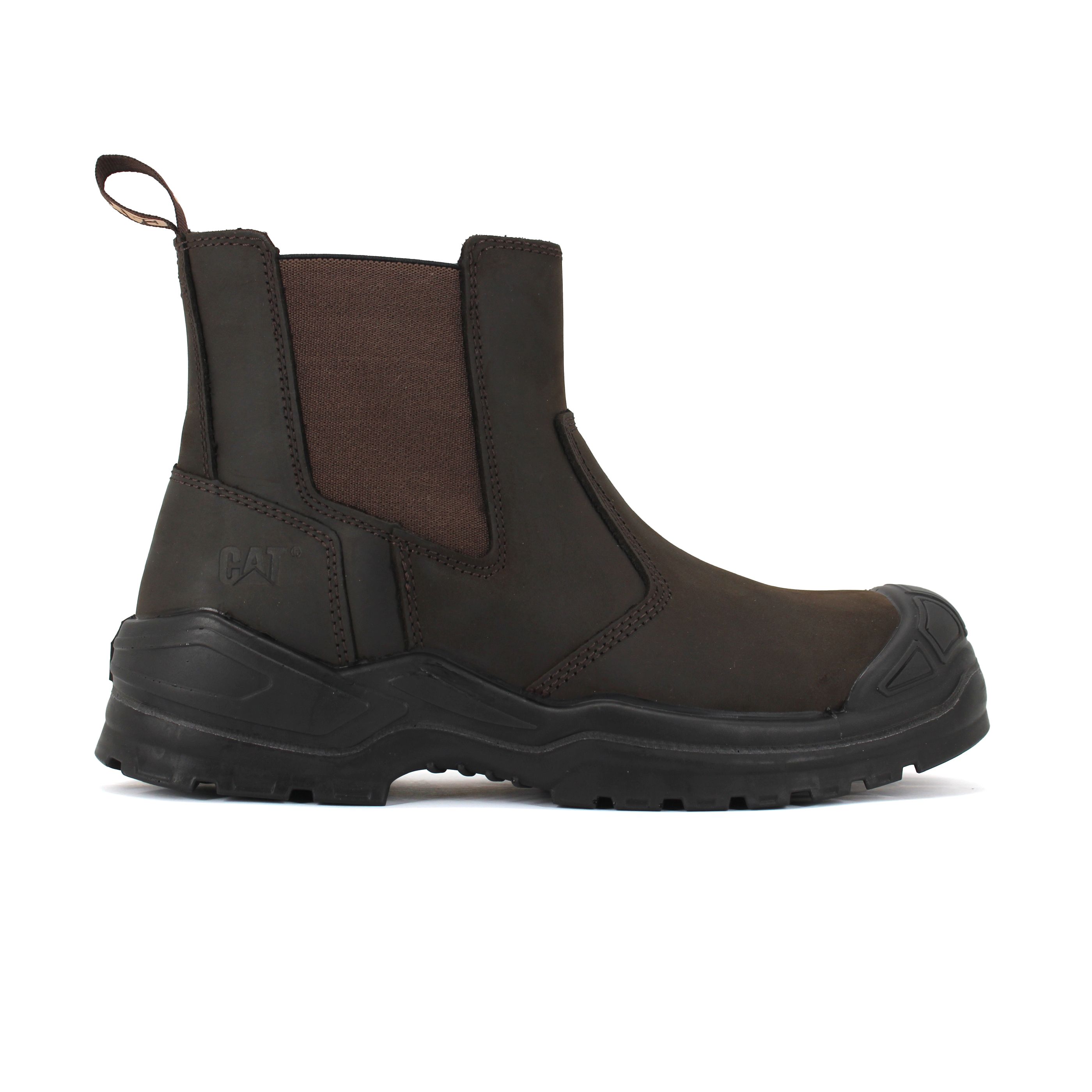 CAT- Striver Dealer Bump ST S3 SRC Safety Boot – Brown|Steel Toe, Water Resistant, Slip & Puncture Resistant, Dual‑Density PU Outsole
